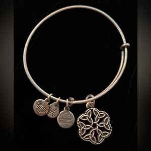 Silver Alex and Ani Bracelet One Size. Celtic cross pendant.